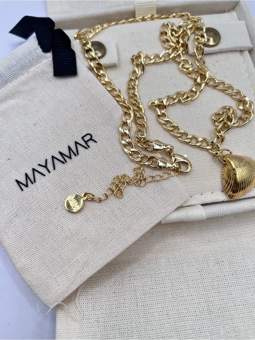 MAYAMAR New 24K Gold-Plated Shell Pendant Chain Necklace